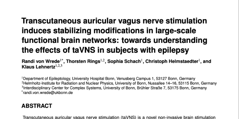 Okładka publikacji: Transcutaneous Vagus Nerve Stimulation Induces Stabilizing Modifications in Large-Scale Functional Brain Networks