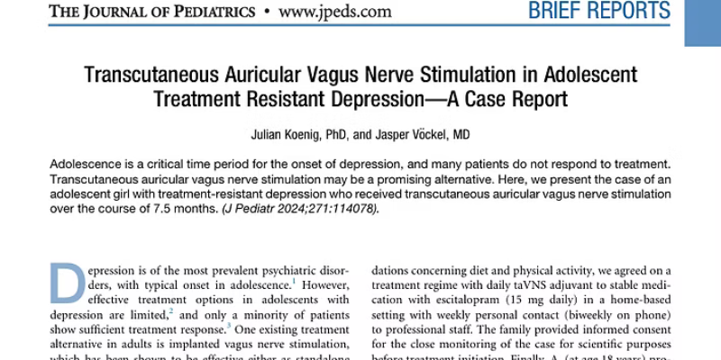 Okładka publikacji: Transcutaneous Auricular Vagus Nerve Stimulation in Adolescent Treatment-Resistant Depression — A Case Report